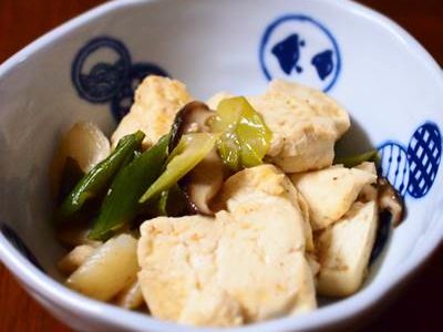 椎茸と長ねぎと豆腐の炒め煮
