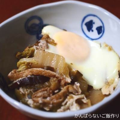 玉子入りナス・白菜・油揚げの煮物