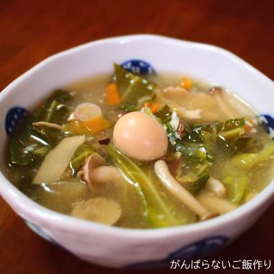 中華丼の素で野菜スープ