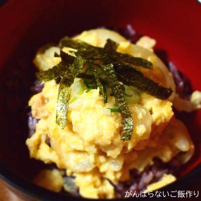 レトルト親子丼で玉子丼