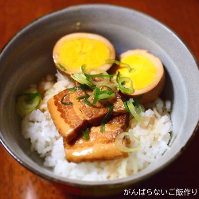 煮豚＆煮玉子丼