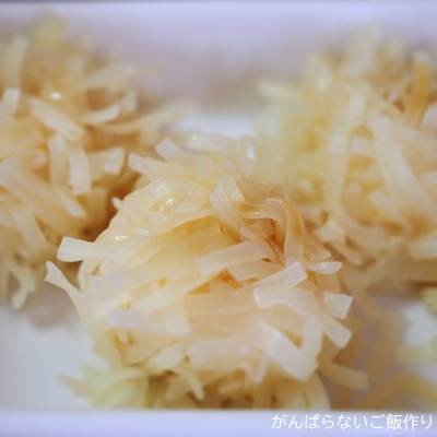 レンジ加熱後の萬坊 いかしゅうまい