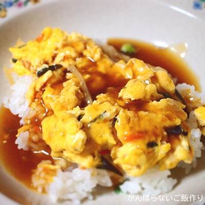永谷園 広東風かに玉で作った天津飯