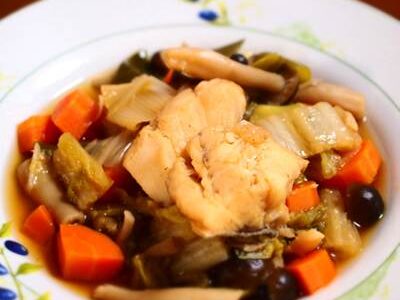 白菜と真だらの西京漬けの煮物