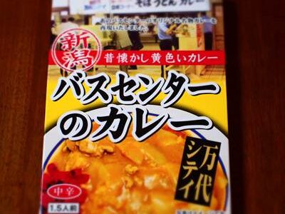 バスセンターのカレー、レトルトのパッケージ